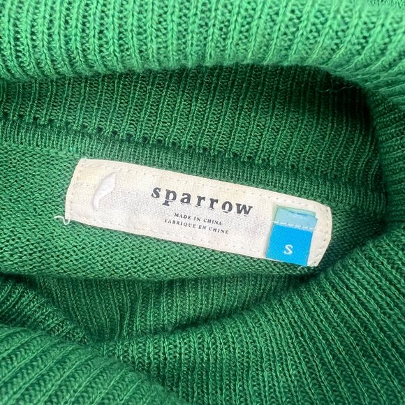 Anthropologie Sparrow S Cowl Neck Sweater Emerald Green Wool Blend Knit Pullover - Picture 3 of 10